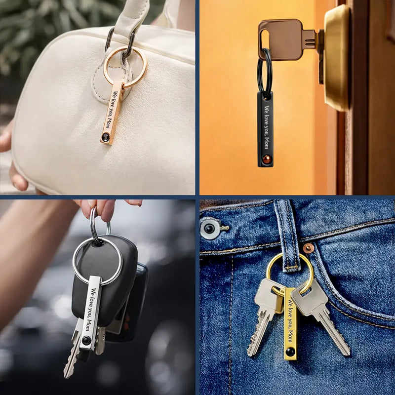 New Mom,Single Mom,Mom,Daughters,Sons,Mom - Children,Pet Mom - Custom Photo Best Mom Ever - Personalized Photo Projection Keychain