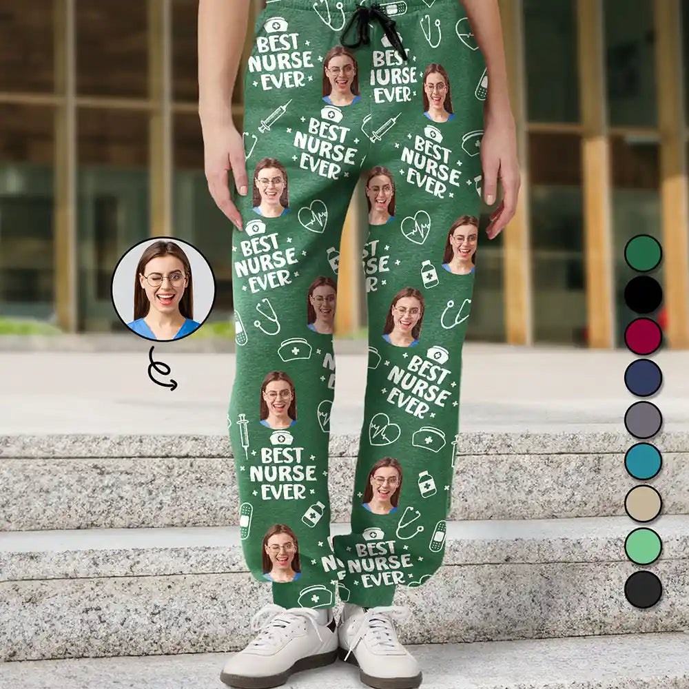 Custom Photo Best Nurse Ever - Personalized Sweatpants