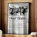 Gift For Bestie,Happy,Custom Photo - Custom Photo Bestie Soul Sister Definition - Personalized Poster