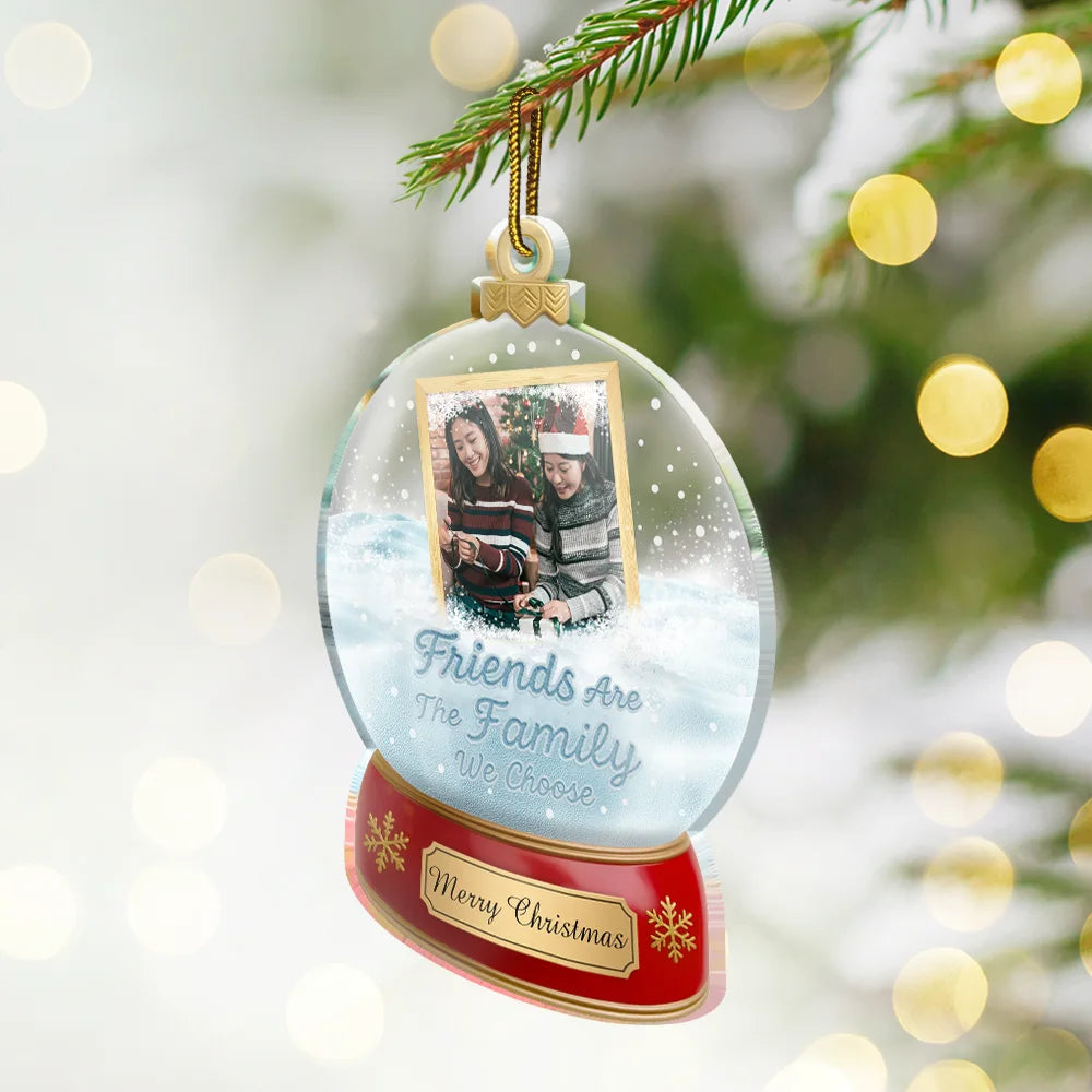 Gift For Bestie,Gift For Women,Gift For Men,Christmas,Happy - Custom Photo Besties Forever Christmas - Personalized Custom Shaped Acrylic Ornament