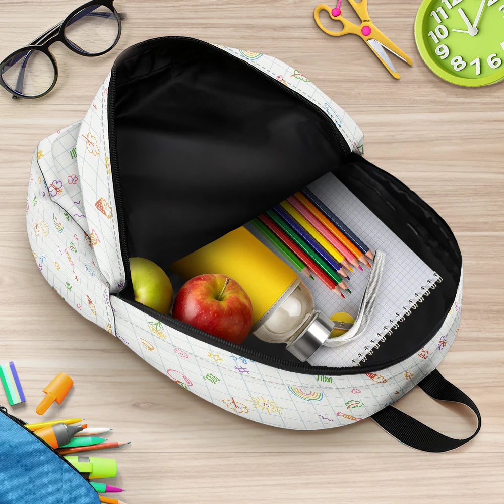 Gift For Kids,Back To School - Custom Photo Bloom Notes For Kids - Personalized Canvas Backpack