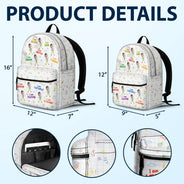 Gift For Kids,Back To School - Custom Photo Bloom Notes For Kids - Personalized Canvas Backpack