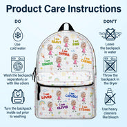 Gift For Kids,Back To School - Custom Photo Bloom Notes For Kids - Personalized Canvas Backpack