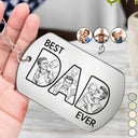 Gift For Husband,Gift For Yourself,Gift For Men,Gift For Father,Non-Eng,Photo - Pencil Sketch (Bold),Proud - Custom Photo Bold Sketch Best Dad Ever - Personalized Aluminum Keychain