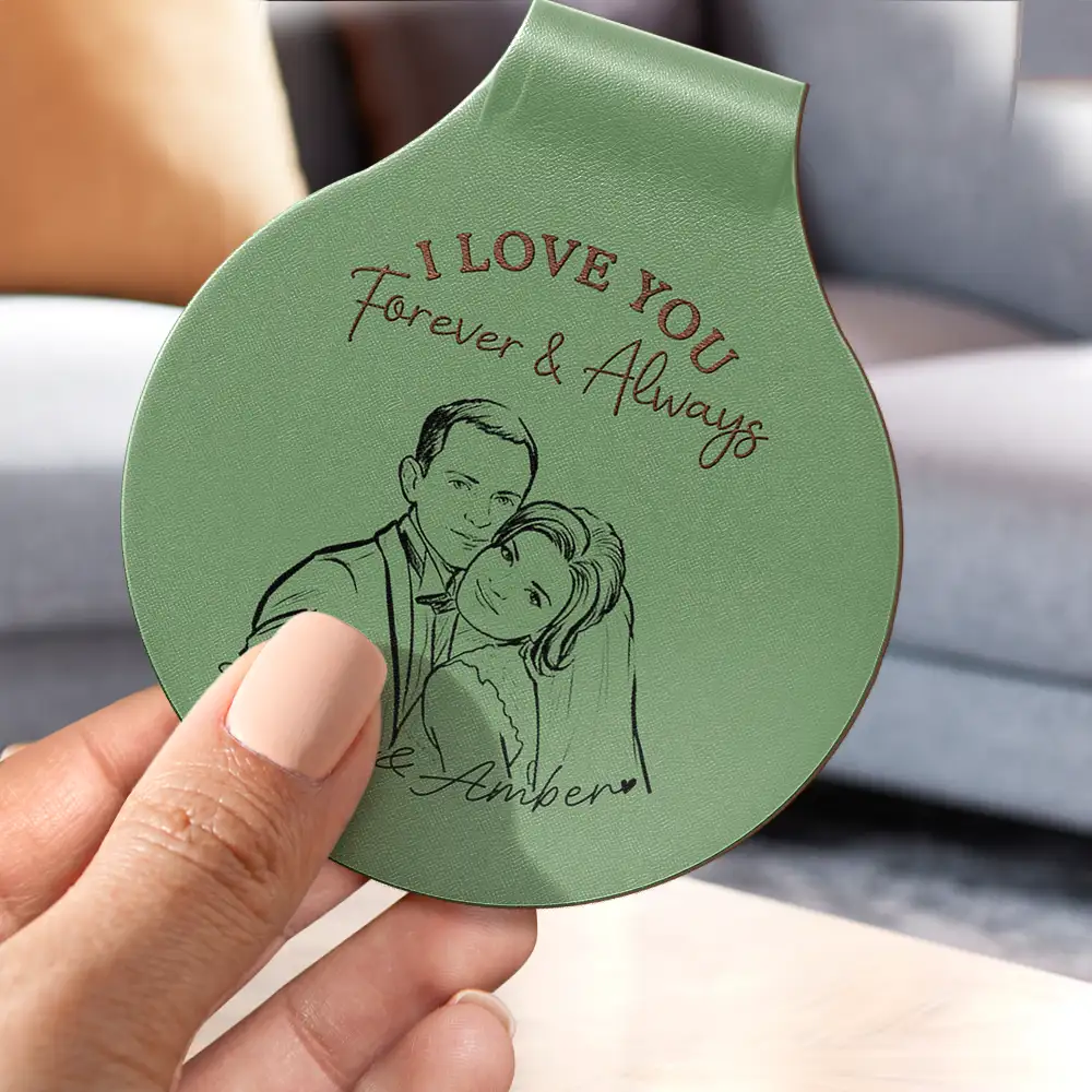 Gift For Couples,Gift For Husband,Gift For Wife,Gift For Boyfriend,Gift For Girlfriend,LGBT,Non-Eng,Photo - Pencil Sketch (Bold),Romantic - Custom Photo Bold Sketch Couple Drive Safe I Love You - Personalized Custom Shaped Leather Keychain