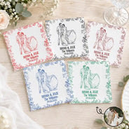 Art Design,Romantic,Gift For Couples,Wedding,Photo - Pencil Sketch - Bold - Custom Photo Bold Sketch Couples Wedding Engaged Bachelor Bachelorette Party - Personalized Cocktail Napkins