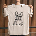 Custom Photo,Art Design,Pet Lovers,Playful,Photo - Pencil Sketch - Bold - Custom Photo Bold Sketch Dog Cat Pet - Personalized Vintage Washed T Shirt