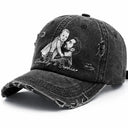 Gift For Father,Custom Photo,Art Design,Adorable,Photo - Pencil Sketch - Bold - Custom Photo Bold Sketch Family Dog Cat Portrait - Personalized Distressed Cap