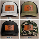 Custom Photo,Gift For Father,Dad - Daughters (Young),Photo - Pencil Sketch (Bold),Proud - Custom Photo Bold Sketch Just A Dad And His Girl - Personalized Leather Patch Hat