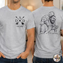 Custom Photo,Art Design,Gift For Grandpa,Proud,Photo - Pencil Sketch - Bold - Custom Photo Bold Sketch Papa Dad Cross Arrows - Personalized T Shirt