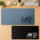 Gift For Husband,Gift For Grandpa,Gift For Father,Non-Eng,Photo - Pencil Sketch (Bold),Confident - Custom Photo Bold Sketch The Legend Husband Daddy Grandpa - Personalized Leather Desk Mat
