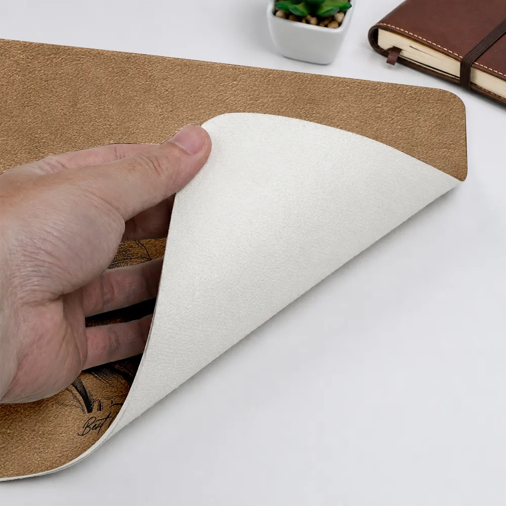 Gift For Husband,Gift For Grandpa,Gift For Father,Non-Eng,Photo - Pencil Sketch (Bold),Confident - Custom Photo Bold Sketch The Legend Husband Daddy Grandpa - Personalized Leather Desk Mat
