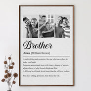 Gift For Sibling,Gift For Brothers,Gift For Sisters,Gift For Women,Gift For Men,Happy,Custom Photo - Custom Photo Brother Sister Definition - Personalized Poster