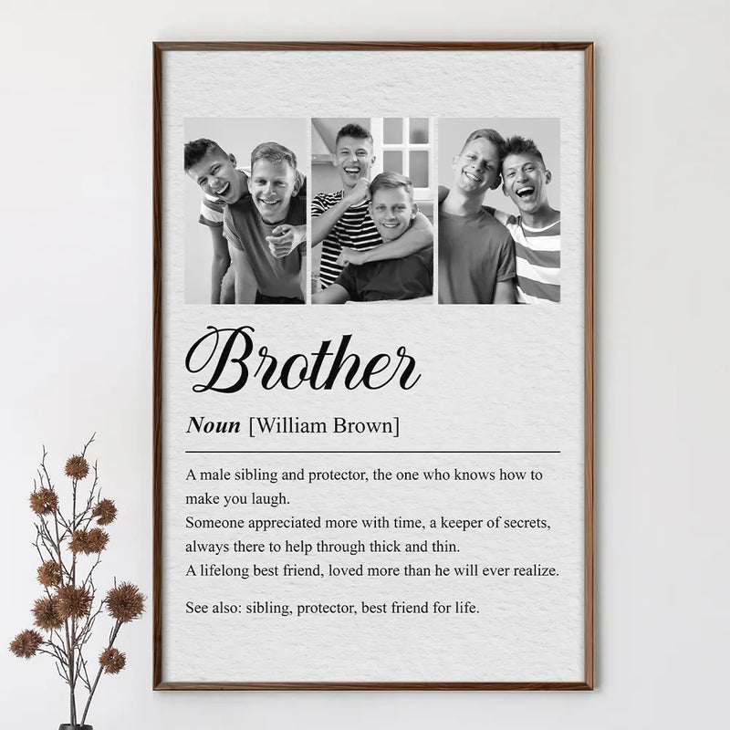 Gift For Sibling,Gift For Brothers,Gift For Sisters,Gift For Women,Gift For Men,Happy,Custom Photo - Custom Photo Brother Sister Definition - Personalized Poster