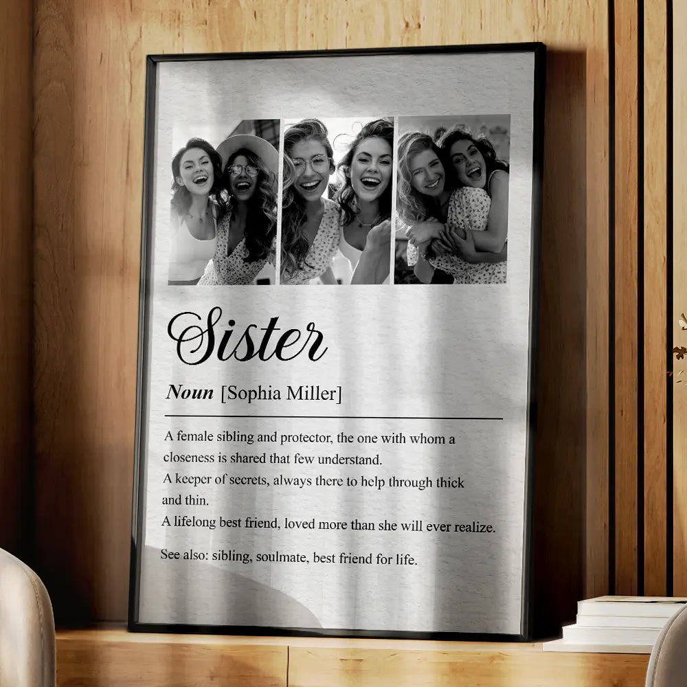 Gift For Sibling,Gift For Brothers,Gift For Sisters,Gift For Women,Gift For Men,Happy,Custom Photo - Custom Photo Brother Sister Definition - Personalized Poster