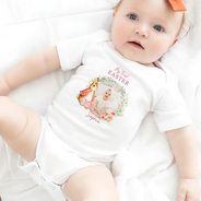 Gift For Kids,Grandma - Grandkids,Gift For Grandkids,Dad - Children,Mom - Children,Easter,Happy,New baby - Custom Photo Bunny First Easter - Personalized Baby Onesie