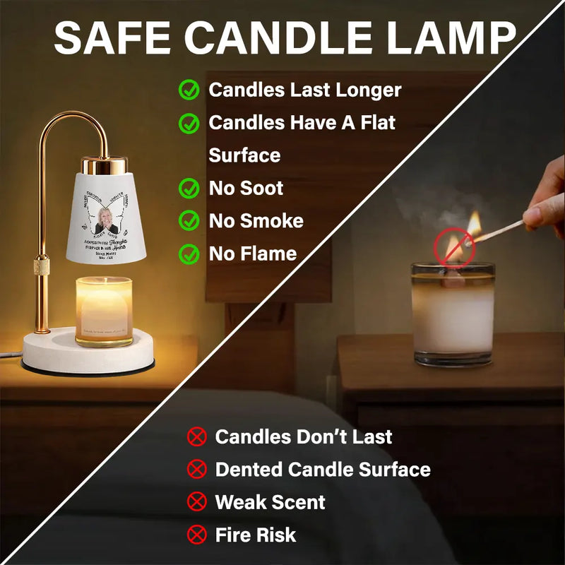 Memorial,Family,Custom Photo,Love - Custom Photo Butterfly Memorial Always Loved Never Forgotten - Personalized Truncated Cone Candle Warmer