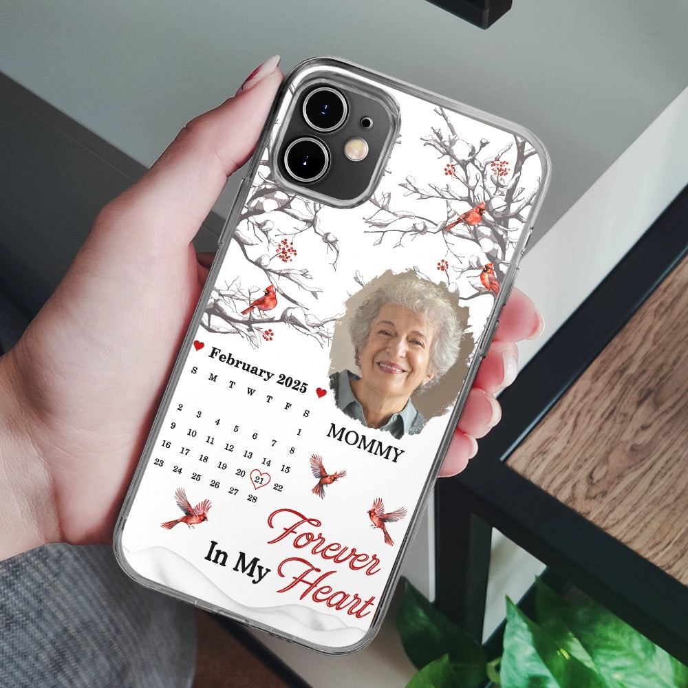 Memorial,Family,Sad - Custom Photo Calendar Memorial My Heart Changed Forever - Personalized Clear Phone Case