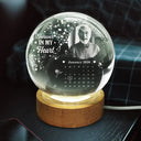 Custom Photo,Memorial,Family,Sad - Custom Photo Calendar The Moment Your Heart Stopped - Personalized Crystal Globe Lamp