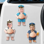 Pontoon,Humorous,Gift For Men,Custom Photo,Gift For Yourself,Summer,Cut-Face Photo - Custom Photo Captain Funny Face - Personalized Squishy Acrylic Fridge Magnet