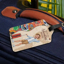 Travel,Art Design,Confident,Gift For Yourself,Summer,Photo - Caricature - Remove BG - Custom Photo Caricature And So The Adventure Begins Travel Lover - Personalized Luggage Tag
