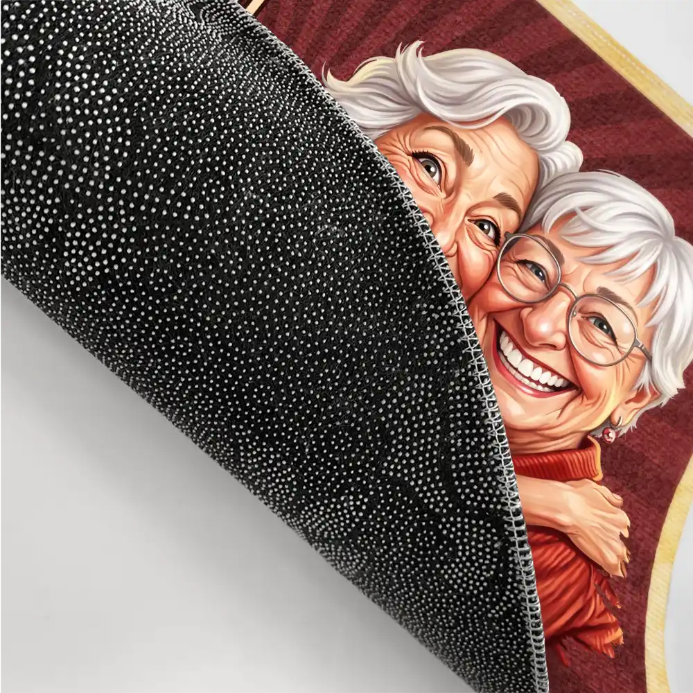 Custom Photo, Art Design, Gift For Couples, Old Couples, Wedding Anniversary, Humorous, Photo - Caricature - Remove BG - Custom Photo Caricature Vintage Annoying Each Other - Personalized Doormat