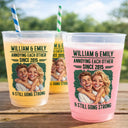 Custom Photo, Art Design, Gift For Couples, Old Couples, Humorous, Photo - Caricature - Remove BG - Custom Photo Caricature Vintage Annoying Each Other - Personalized Frosted Cups