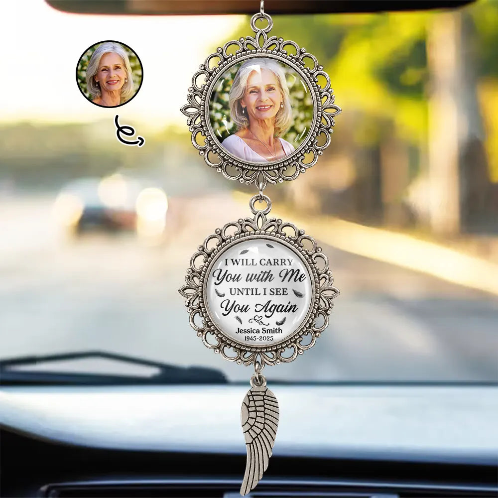 Custom Photo Carry You With Me Until I See You Again - Personalized Photo Pendant Charm