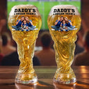 Gift For Father, Custom Photo, Art Design, Football (Soccer), Playful, Photo - Cartoon Portrait - Custom Photo Cartoon Portrait Daddy's Dream Team Soccer - Personalized Beer Glass