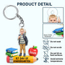 Top Market,Adorable,Art Design,Back To School,Gift For Kids,Photo - Cartoon Portrait - Custom Photo Cartoon Portrait First Day Of Kindergarten - Personalized Acrylic Keychain