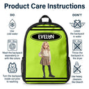 Adorable,Art Design,Back To School,Gift For Kids,Photo - Cartoon Portrait - Custom Photo Cartoon Portrait Kid With Colorful Crayons - Personalized Kids Backpack