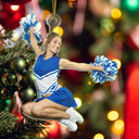 Gift For Yourself,Gift For Women,Gift For Men,Happy,Christmas,Custom Photo - Custom Photo Cheerleader Christmas Decorations - Personalized Acrylic Photo Ornament