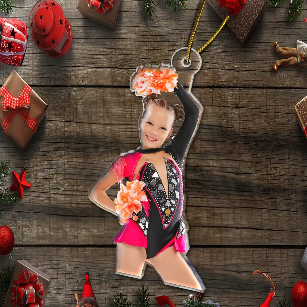 Gift For Yourself,Gift For Women,Gift For Men,Happy,Christmas,Custom Photo - Custom Photo Cheerleader Christmas Decorations - Personalized Acrylic Photo Ornament