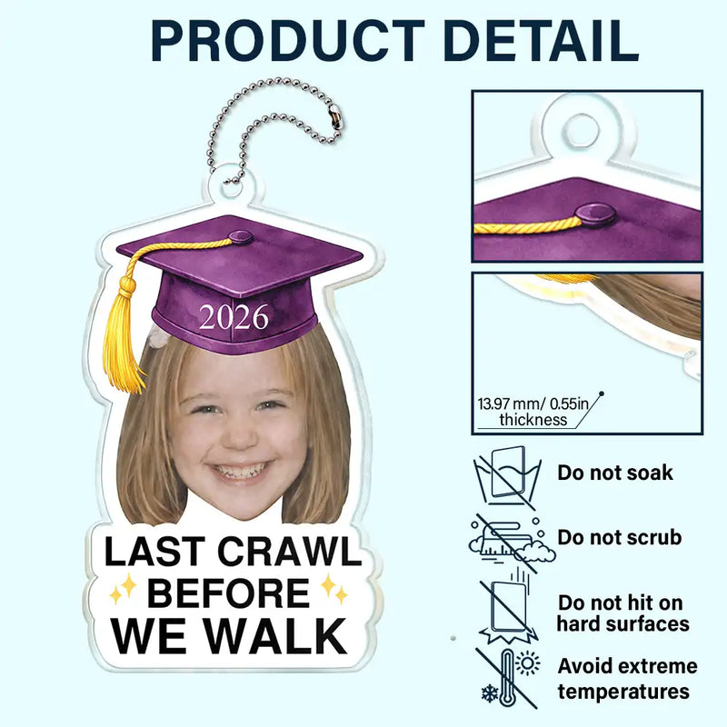 Custom Photo Childhood Look Who's Graduated - Personalized Acrylic Car Hanger