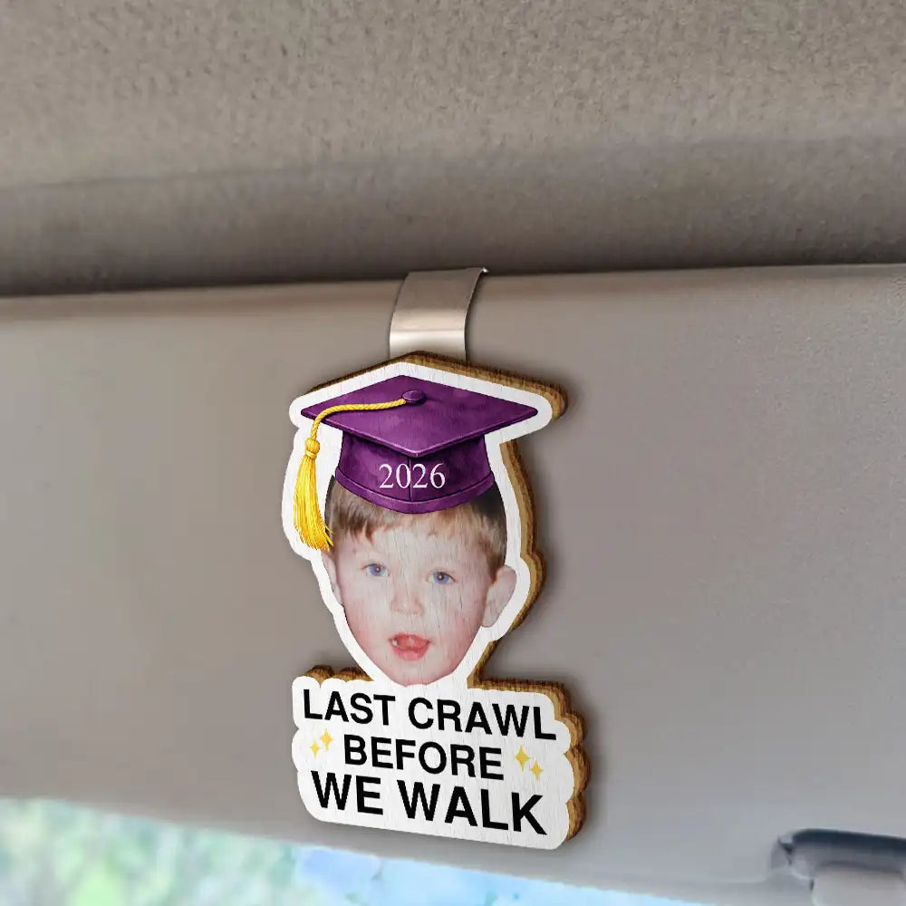 Family, Graduation, Funny, Happy, Gift For Daughter, Gift For Son, Gift For Bestie - Custom Photo Childhood Look Who's Graduated - Personalized Custom Shaped Car Visor Clip