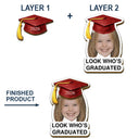 Family, Graduation, Funny, Happy, Gift For Daughter, Gift For Son, Gift For Bestie - Custom Photo Childhood Look Who's Graduated - Personalized Custom Shaped Car Visor Clip