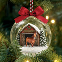 Custom Photo,Farm,Gift For Yourself,Happy,Gift For Women,Gift For Men,Christmas - Custom Photo Christmas Animal Farm - Personalized 3D Acrylic Ball Ornament