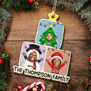 Christmas, Family, Happy, Parents, Gift For Grandparents - Custom Photo Christmas Character Cartoon Comic - Personalized Custom Shaped Wooden Ornament