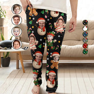 Christmas, Funny, Gift For Couples, Gift For Husband, Gift For Wife, Parents, Gift For Grandparents, Family, Gift For Sibling - Custom Photo Christmas Characters Funny Face - Personalized Pajama Pants