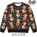 Christmas,Funny,Gift For Couples,Gift For Husband,Gift For Wife,Parents,Gift For Grandparents,Family,Gift For Sibling - Custom Photo Christmas Characters Funny Face - Personalized Unisex Ugly Sweater