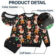 Christmas,Funny,Gift For Couples,Gift For Husband,Gift For Wife,Parents,Gift For Grandparents,Family,Gift For Sibling - Custom Photo Christmas Characters Funny Face - Personalized Unisex Ugly Sweater