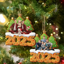 Family,Pet Lovers,Pet Mom,Pet Dad,Pet Couple,Dog Lovers,Dog Couple,Dog Mom,Dog Dad,Cat Lovers,Cat Mom,Cat Dad,Cat Couple,Happy,Christmas,Custom Photo,Gift For Bestie,Gift For Sibling,Cousin,Gift For Kids,Gift For Grandkids - Custom Photo Christmas Family Gingerbread 3D Effect - Personalized Custom Shaped Wooden Ornament