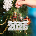 Christmas,Custom Photo,Cozy,Family,Remove BG Photo - Custom Photo Christmas Family Siblings Friends Glitter Effect - Personalized Custom Shaped Acrylic Ornament