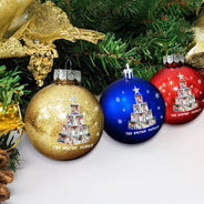 Christmas,Happy,Family - Custom Photo Christmas Tree - Personalized Ball Ornament