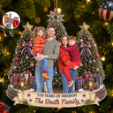 Independence Day,America 250th,Christmas,Proud,Custom Photo,Family,Remove BG Photo,Custom Text - Custom Photo Christmas United States Love And Pride - Personalized Custom Shaped Acrylic Ornament