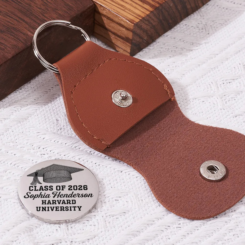 Graduation,Happy - Custom Photo Class Of Graduation Senior - Personalized Leather Pocket Hug