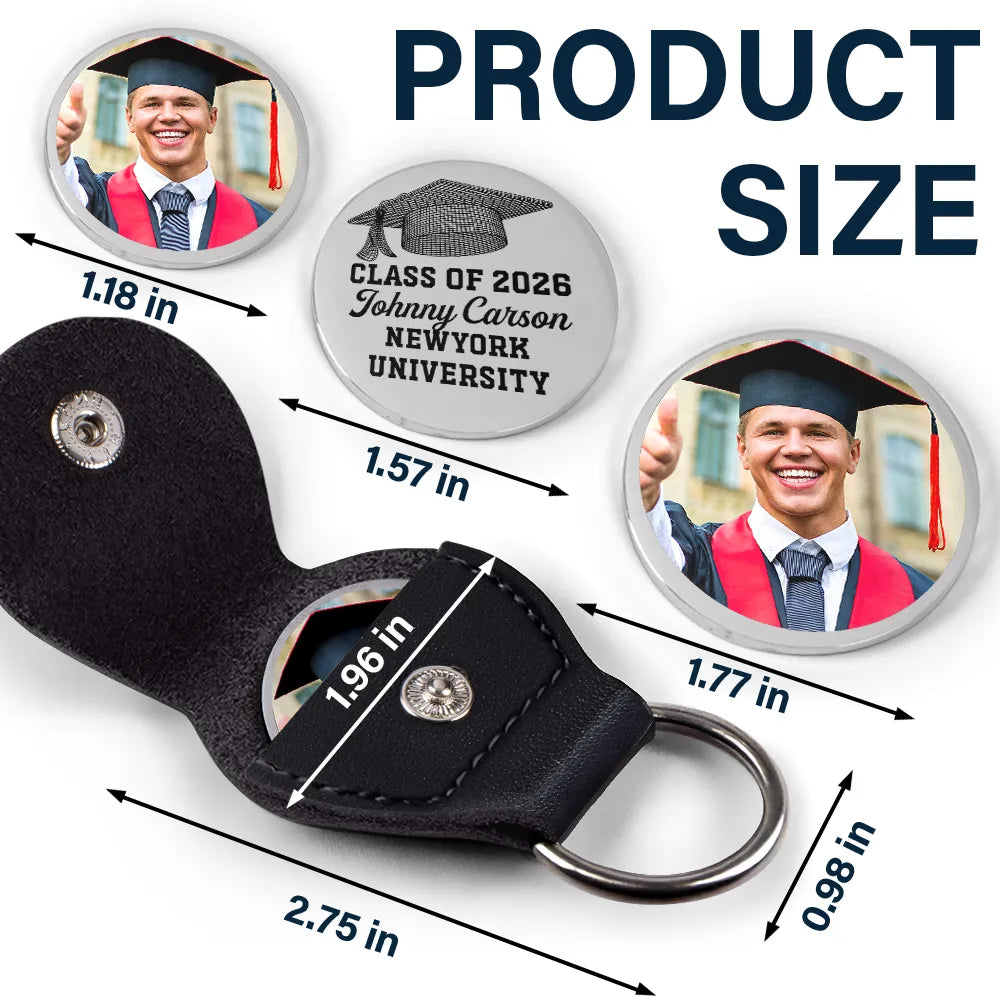 Graduation,Happy - Custom Photo Class Of Graduation Senior - Personalized Leather Pocket Hug