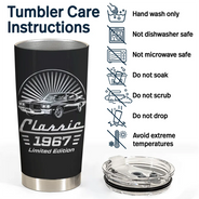 Gift For Father, Custom Photo, Proud, Remove BG Photo - Custom Photo Classic Car Limited Edition - Personalized Tumbler