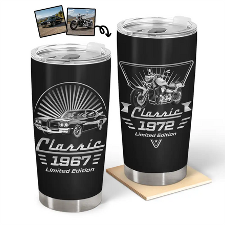 Custom Photo Classic Car Limited Edition - Personalized Tumbler