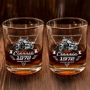 Gift For Father,Custom Photo,Proud,Remove BG Photo - Custom Photo Classic Car Limited Edition - Personalized Whiskey Glass